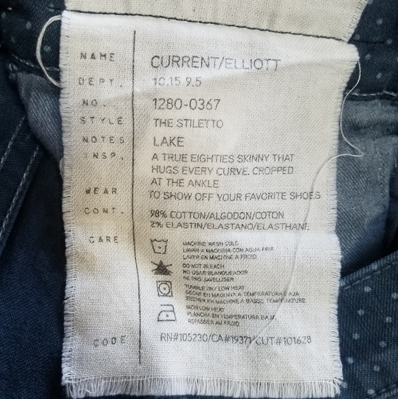 Current Elliott The Stiletto Jeans Mini Dot Print - Picture 9 of 9